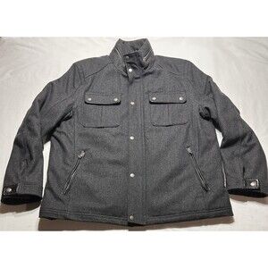 Cole Haan Signature Melton Jacket Mens XL Wool Blend Insulated Pockets Casual